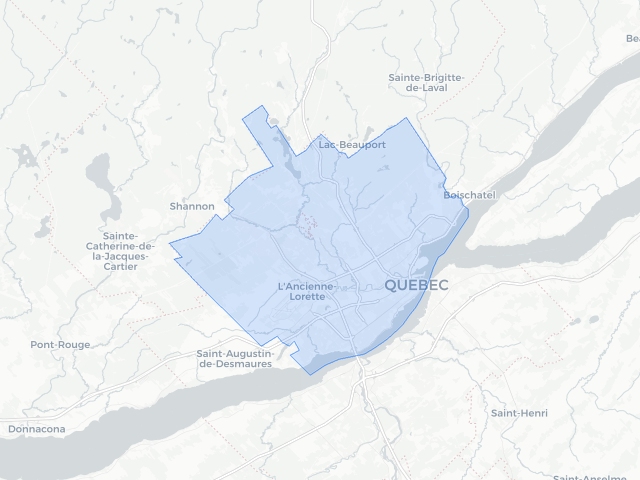 Carte de Québec (Ville), 7098 appartements à louer, 1313$/mois en moyenne