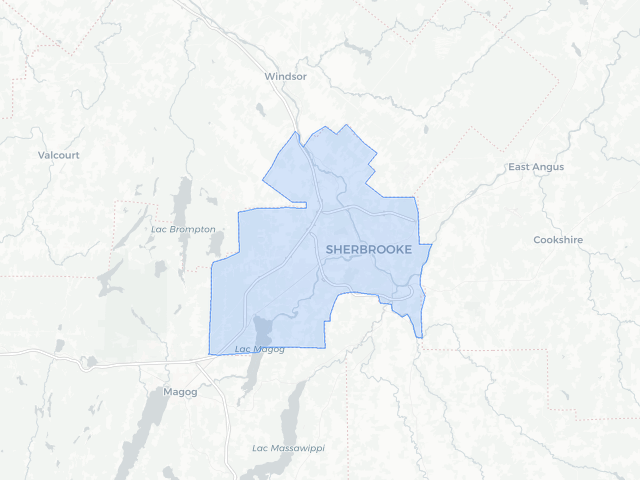 Carte de Sherbrooke, 2931 appartements à louer, 1206$/mois en moyenne