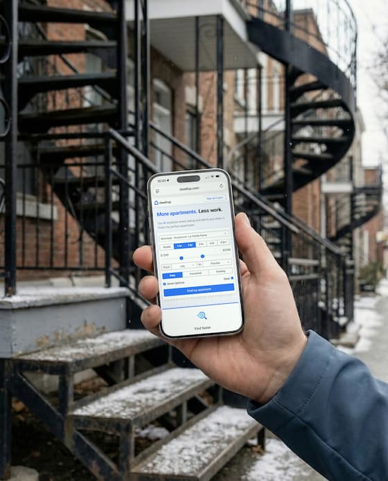 Dwellup mobile app - in use