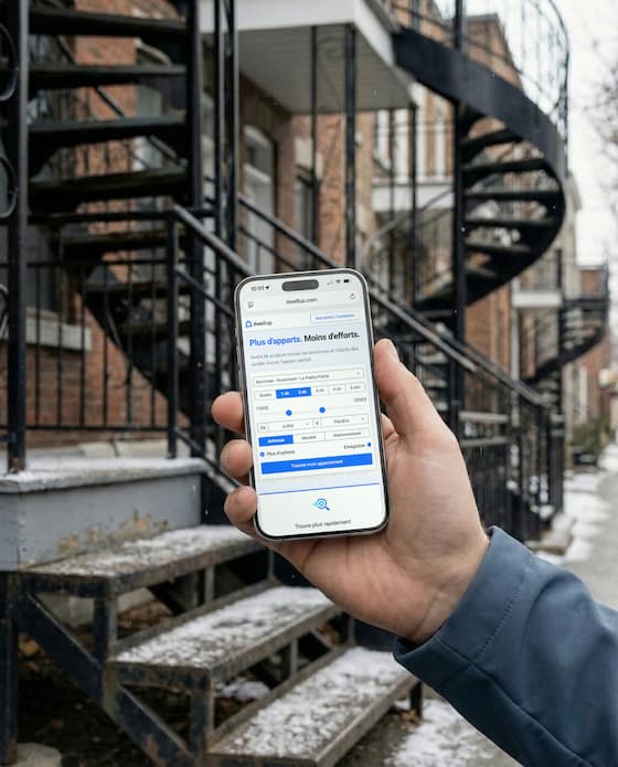 Application mobile Dwellup - en utilisation