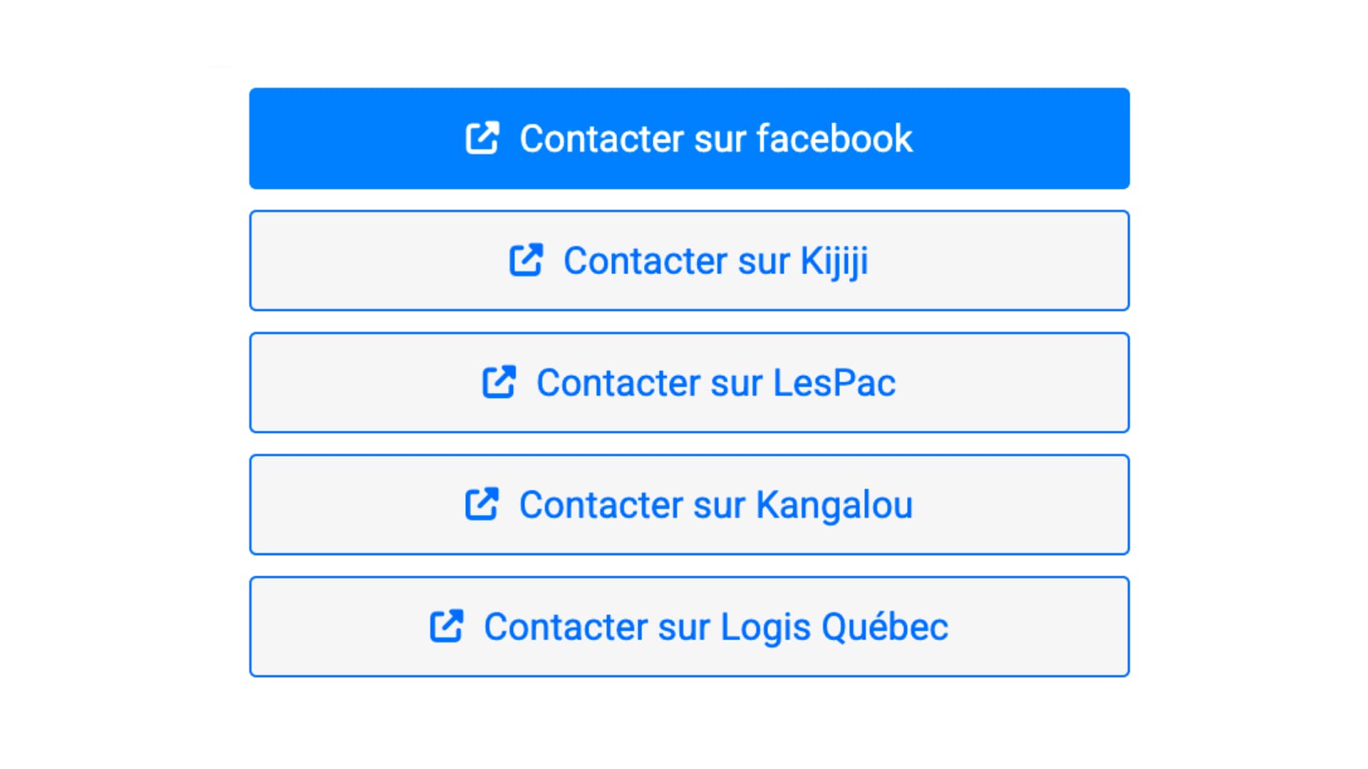 Screenshot: unified listing feed